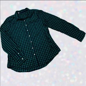 Plaid Blue & Green Shirt Large
